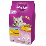 WHISKAS Sterile 1,4 kg - kuivtoit t&auml;iskasvanud kassidele p&auml;rast kastreerimist, maitsva kanaga