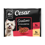 Cesar Creations 4&times;100 g kana hernestega ja veiseliha porgandiga želatiinis