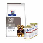 HILL'S PD Prescription Diet Canine L/d Liver Care 4 kg + ENZO VET Hepatic koerte maksahaiguste raviks 3x400 g