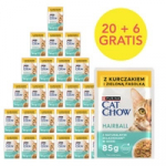 CAT CHOW karvapallide kassitoit kana ja roheliste ubadega kastmes 85g - 20 SUURUST + 6 TASUTA !!!