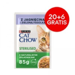 CAT CHOW Steriliseeritud kassitoit lambaliha ja roheliste ubadega kastmes 85g - 20 SASKET + 6 TASUTA !!!