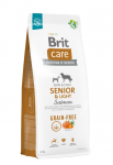 BRIT CARE Dog Grain-free Senior & Light Salmon 12kg + STAGMENA FOR DOGS
