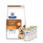 HILL'S PD Prescription Diet Canine k/d 4 kg + ENZO VET Urinary uriiniteede haiguste raviks, kana koertele 3x400 g