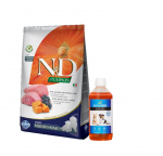Farmina N&D Pumpkin Grain Free koeratoit LAMB & BLUEBERRY PUPPY MEDIUM & MAXI 12 kg + LAB V L&otilde;he&otilde;li koertele ja kassidele 500 ml