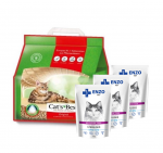 JRS Cats Best Eko Plus 20 l / 8,6 kg + ENZO VET Steriliseeritud kasside dieettoit kalkunigeeliga 3x100 g