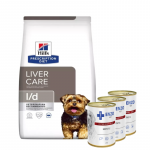 HILL'S PD Prescription Diet Canine L/d Liver Care 10 kg + ENZO VET Hepatic koerte maksahaiguste raviks 3x400 g