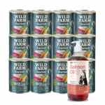 Wild Farm Superfood Duck 12x400 g teraviljavaba koeratoit + LAB V l&otilde;he&otilde;li koertele ja kassidele 1000 ml