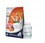 Farmina N&D Pumpkin Grain Free koeratoit LAMB & BLUEBERRY PUPPY MEDIUM & MAXI 12 kg + LAB-V Immuno Hard &ndash; immuunsuse tugevdaja koertele ja kassidele, 45 kapslit