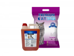 Premium Cat Clumping Bentoniitp&uuml;&uuml;nis - Lavendlip&uuml;&uuml;nis 5L + LAB V l&otilde;he&otilde;li koertele ja kassidele 5000ml
