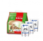 JRS Cats Best Eko Plus 20 l / 8,6 kg + ENZO VET Renal veiselihaga geeliga kassidele 3x100 g