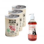 Wild Farm Pate Lamb 3x400g gluteenivaba lambaliha toit koertele + LAB V l&otilde;he&otilde;li koertele ja kassidele 500ml