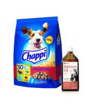 CHAPPI 9 kg &ndash; kuivtoit koertele veiseliha, linnuliha ja k&ouml;&ouml;giviljadega + Lab-V 100% l&otilde;he&otilde;li koertele ja kassidele igas vanuses 500 ml k&uuml;lmpressitud