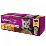 WHISKAS Adult Potrawka 40x85g Poultry Flavours - m&auml;rja kassitoidu tarretis (kana, part, linnuliha, kalkun) kotikeses
