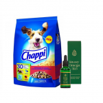 CHAPPI 9 kg &ndash; kuiv koeratoit veiseliha, linnuliha ja k&ouml;&ouml;giviljadega + LAB-V Omega 3 ja 6 rasvhapped koerte ja kasside &uuml;ldise tervise, karvkatte ja naha seisundi parandamiseks 50 ml