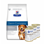 HILL'S PD Prescription Diet Canine Derm Complete 12 kg + ENZO VET Soole dieet koertele lambalihaga 3x400 g