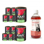 DOLINA NOTECI Rafi hirvelihaga 12x800g + LAB V L&otilde;he&otilde;li koertele ja kassidele 500ml