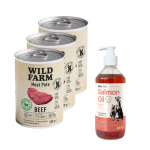 Wild Farm Pate Beef 3x400g gluteenivaba koeratoit + LAB V l&otilde;he&otilde;li koertele ja kassidele 500ml