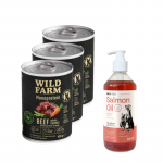 Wild Farm Monoprotein Beef 3x400g h&uuml;poallergeeniline koeratoit + LAB V l&otilde;he&otilde;li koertele ja kassidele 500ml