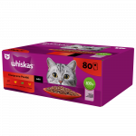WHISKAS Adult kotikesed 80 x 85 g Classic Meals - m&auml;rgtoit t&auml;iskasvanud kassidele, kastmega (veiseliha, kana, lambaliha, linnuliha)