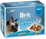 Brit cat pouch gravy fileed dinner plate 1020g (12x85g)