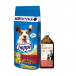 CHAPPI 13,5 kg &ndash; kuivtoit koertele veiseliha, linnuliha ja k&ouml;&ouml;giviljadega + Lab-V 100% l&otilde;he&otilde;li koertele ja kassidele igas vanuses 500 ml k&uuml;lmpressitud