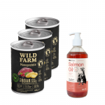 Wild Farm Monoprotein Wild Boar 3x400g h&uuml;poallergeeniline koeratoit + LAB V l&otilde;he&otilde;li koertele ja kassidele 500ml