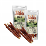 WILD FARM Pikk veisenahk-pulk antieniga 28 cm 2x320 g maiused koertele