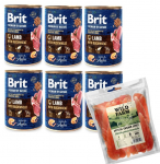 Brit Premium by Nature Lamb with Buckwheat 6x400g + WILD FARM Soft Chicken Breast 500g maiused koertele