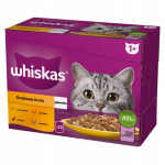 WHISKAS Adult kotikud 12 x 85 g &ndash; Linnuliha pidus&ouml;&ouml;k &ndash; m&auml;rgtoit t&auml;iskasvanud kassidele, geelis (t&uuml;kid: kana, part, linnuliha, kalkun)