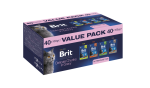 Brit Premium by Nature Cat Value Pack t&auml;iskasvanud kastreeritud kassidele 40x100g (&otilde;rnad t&uuml;kid kastmes)