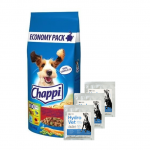 CHAPPI 13,5 kg &ndash; kuivtoit koertele veiseliha, linnuliha ja k&ouml;&ouml;giviljadega + Hydro-Vet Dog &ndash; dieettoidu segu koertele, mis soodustab taastumist p&auml;rast operatsiooni 3x22 g