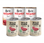 Wild Farm Pate Beef 3x400g gluteenivaba koeratoit + BRIT PATE & MEAT BEEF 3x400g