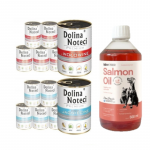 Dolina Noteci PREMIUM 12x800g (lambaliha + veiseliha) + LAB V l&otilde;he&otilde;li koertele ja kassidele 500ml