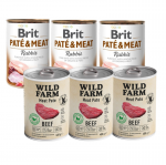 Wild Farm Pate Beef 3x400g gluteenivaba koeratoit + BRIT PATE & MEAT RABBIT 3x400g