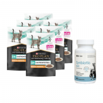 PURINA Veterinary PVD EN Gastrointestinal Chicken seedetraktis 6x85g kotike + LAB-V Synbiotic Vet - seedetrakti tervis ja soole mikrofloorad koertele ja kassidele 45 kapslit