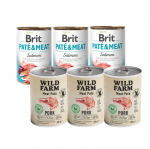 Wild Farm Pate Pork 3x400g gluteenivaba koeratoit + BRIT PATE & MEAT SALMON 3x400g