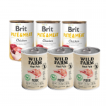 Wild Farm Pate Pork 3x400g gluteenivaba koeratoit + BRIT PATE & MEAT CHICKEN 3x400g