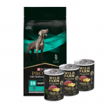 PURINA Veterinary PVD LT Gastrointestinal (koertele) 12 kg + Wild Farm Monoprotein Wild Boar 3x400 g h&uuml;poallergeeniline koeratoit