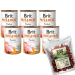BRIT PATE & MEAT TURKEY 6x400g + WILD FARM pardirull 500g maiustused koertele