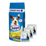 CHAPPI 13,5 kg &ndash; kuivtoit koertele linnuliha ja k&ouml;&ouml;giviljadega + Hydro-Vet Dog &ndash; dieettoidu segu koertele, mis soodustab taastumist p&auml;rast operatsiooni 3x22 g