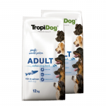 TROPIDOG Premium t&auml;iskasvanud keskmise ja suure t&otilde;ugu koertele l&otilde;he ja riis 2x12kg