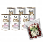 BRIT MONO PROTEIN RABBIT 6x400g + WILD FARM pardirull 500g koeratoidud