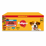 PEDIGREE&reg; T&auml;iskasvanute m&auml;rja koeratoit, valik maitseid želees, kotike 80 x 100 g