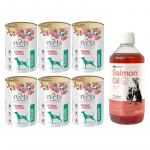 4Vets maks koertele 6x400g + LAB V l&otilde;he&otilde;li koertele ja kassidele 500ml