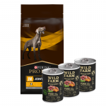 PURINA Veterinary PVD JM Joint Mobility 12 kg + Wild Farm Monoprotein Pork 3x400 g h&uuml;poallergeeniline toit koertele
