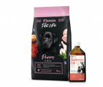 FITMIN DOG For Life Puppy 12 kg + Lab-V 100% l&otilde;he&otilde;li igas vanuses koertele ja kassidele 500 ml k&uuml;lmpressitud