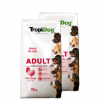 TROPIDOG Premium keskmise ja suure t&otilde;ugu t&auml;iskasvanud koertele &ndash; kalkun riisiga 2x12kg