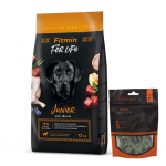 FITMIN For Life Junior suurtele t&otilde;ugudele 12kg + FITMIN hambaravi koertele merevetikaga 70g
