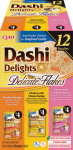 INABA Ciao Dashi Delights Delicate Flakes &ndash; t&auml;iendav kassitoit kana-, kana-juustu- ja kana-l&otilde;hemaitsega, 12 x 40 g