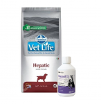 FARMINA Vet Life Dog Hepatic 12 kg + Lab-v Hepasil Dog & Cat preparaat koerte ja kasside maksafunktsiooni parandamiseks 250 ml